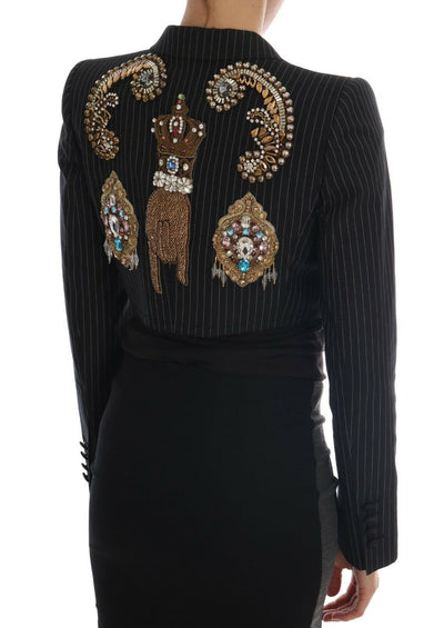 Dolce & Gabbana Schwarzer Kristall Märchen Blazer Jacke