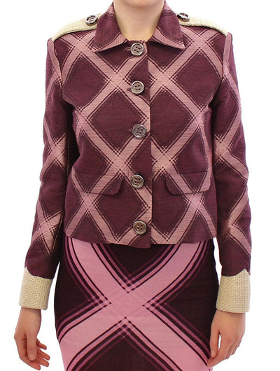 House of Holland Karo Trenchcoat Blazer Lila Jacke