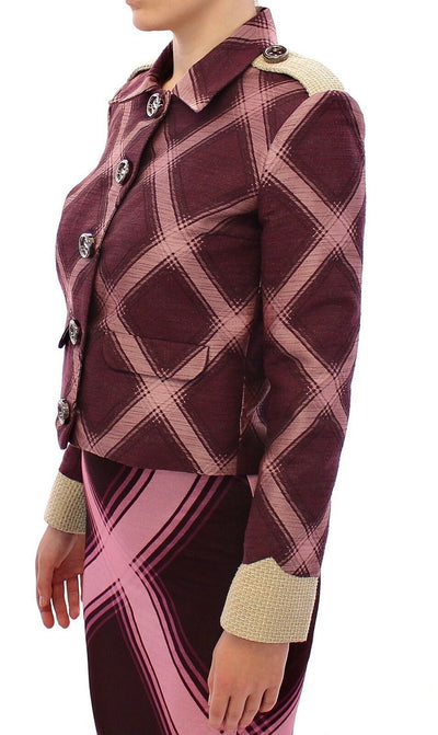 House of Holland Karo Trenchcoat Blazer Lila Jacke