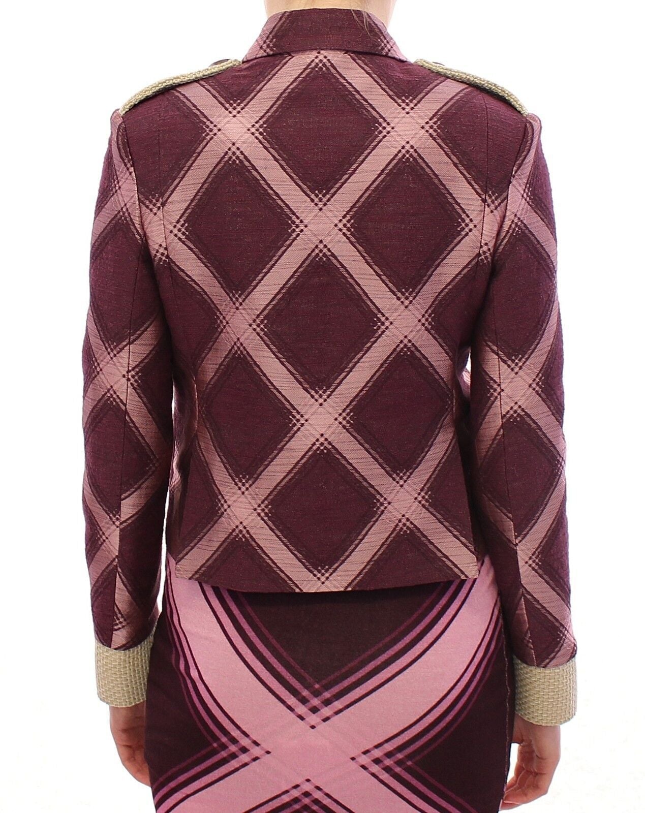 House of Holland Karo Trenchcoat Blazer Lila Jacke