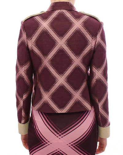 House of Holland Karo Trenchcoat Blazer Lila Jacke