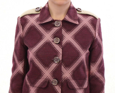 House of Holland Karo Trenchcoat Blazer Lila Jacke