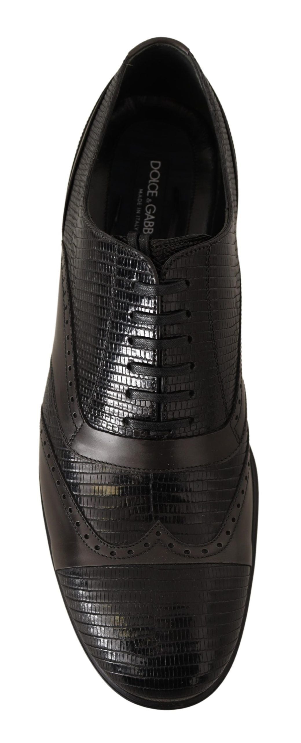 Dolce & Gabbana Braune Eidechsenhaut Leder Oxford Dress Schuhe