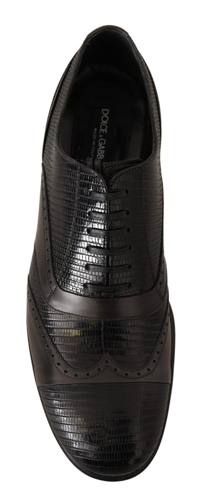 Dolce & Gabbana Braune Eidechsenhaut Leder Oxford Dress Schuhe