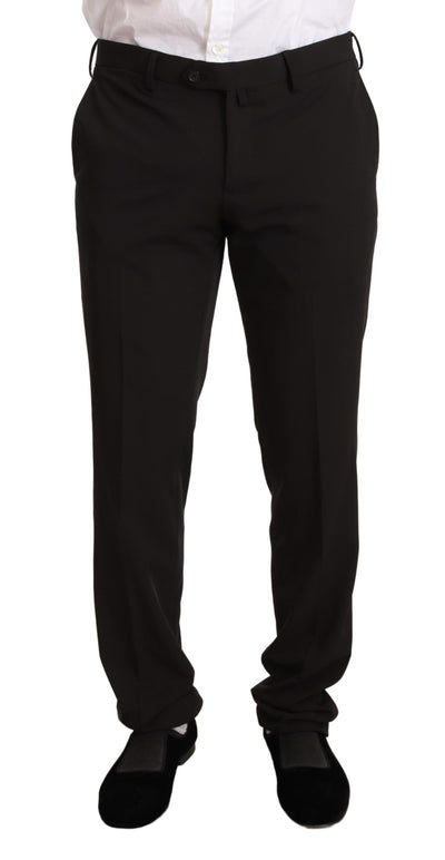 Domenico Tagliente Schwarzer Polyester Slim 2 Stück Set TAGLIENTE Anzug