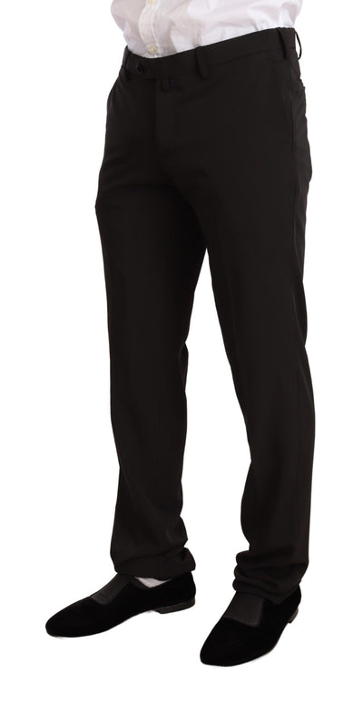 Domenico Tagliente Schwarzer Polyester Slim 2 Stück Set TAGLIENTE Anzug