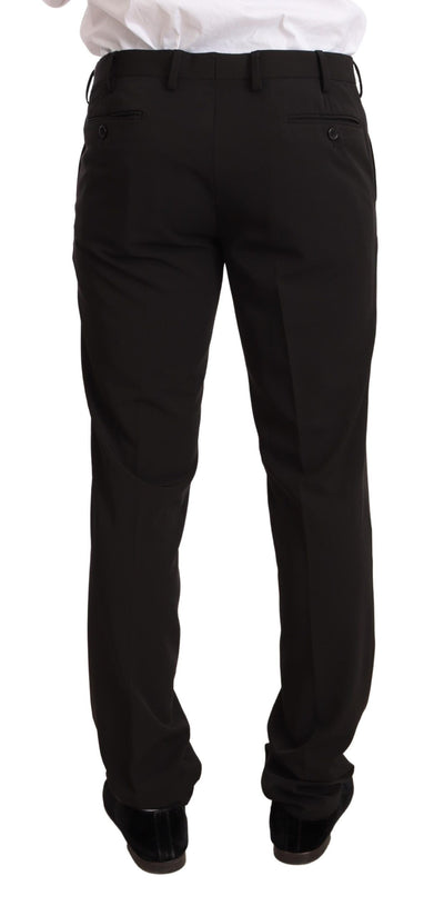 Domenico Tagliente Schwarzer Polyester Slim 2 Stück Set TAGLIENTE Anzug
