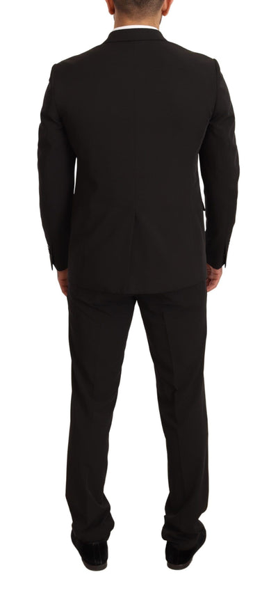Domenico Tagliente Schwarzer Polyester Slim 2 Stück Set TAGLIENTE Anzug