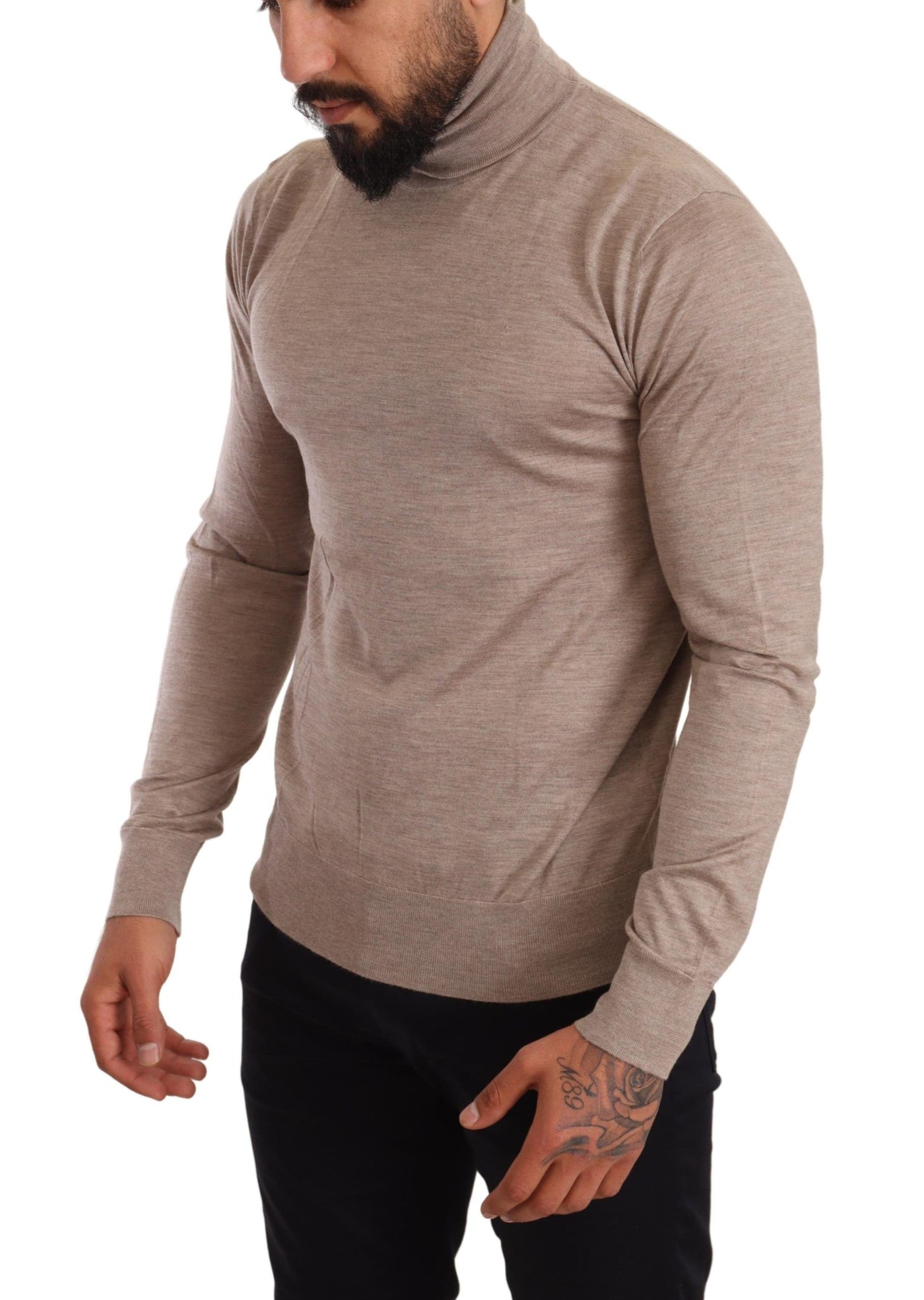 Dolce & Gabbana Beigefarbener Rollkragenpullover aus Kaschmir