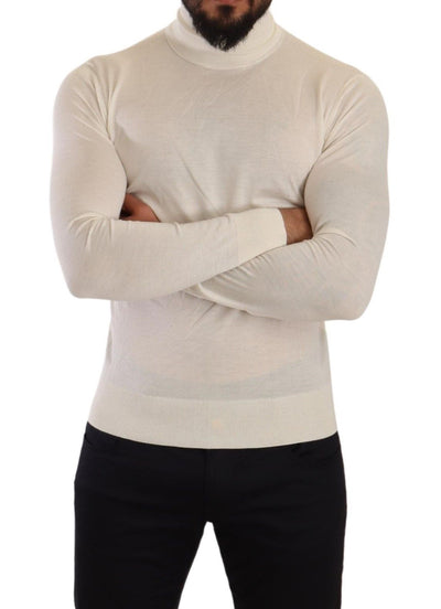 Dolce & Gabbana Rollkragenpullover aus cremefarbenem Kaschmir