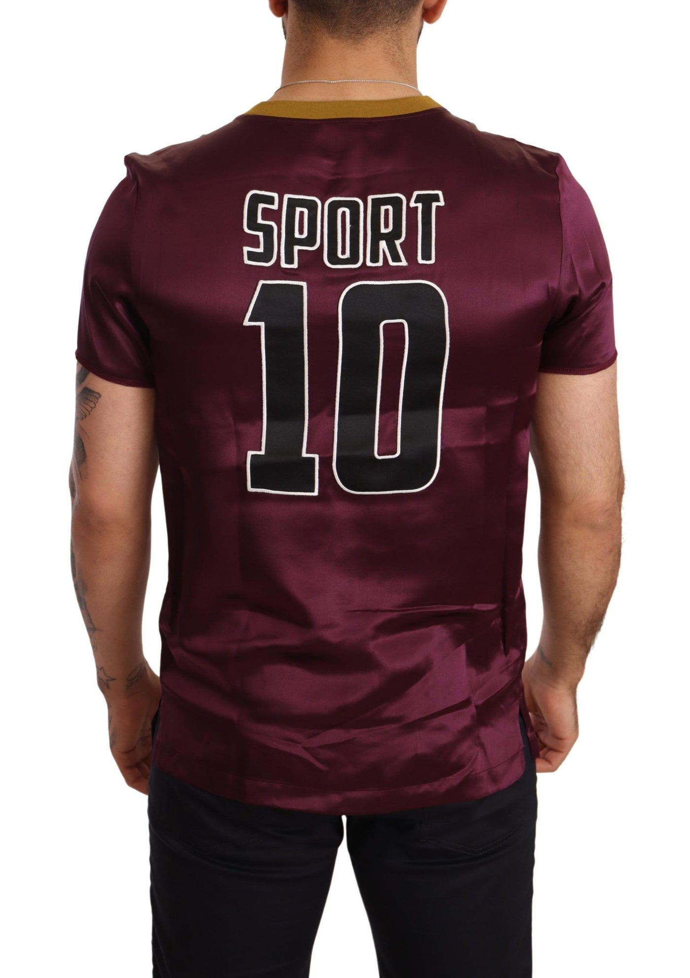 Dolce & Gabbana Lila Sport 10 T-Shirt mit Rundhalsausschnitt und Stickerei
