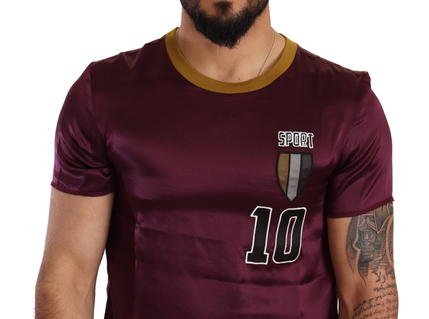 Dolce & Gabbana Lila Sport 10 T-Shirt mit Rundhalsausschnitt und Stickerei