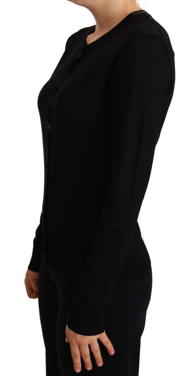 Dolce & Gabbana Schwarzer Pullover mit Rundhalsausschnitt STAFF Pullover Wolle
