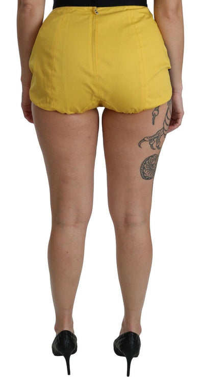 Dolce & Gabbana Gelb Schwarz Baumwolle Juwelen Hot Pants Shorts