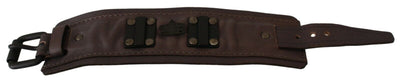 Scervino Street Braunes Lederarmband mit breitem Schnallenverschluss