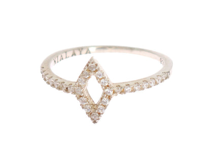 Nialaya Silber Rhombus Frauen klar CZ 925 Silber Ring