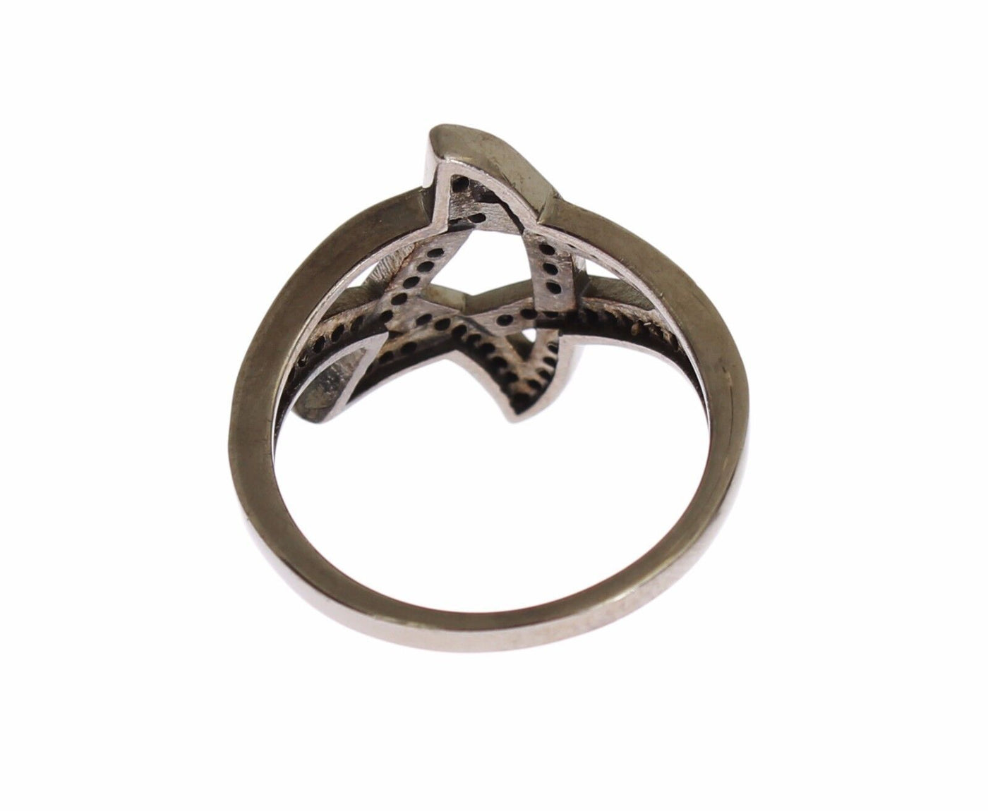 Nialaya Schwarz CZ Rhodium 925 Silber Damen Ring