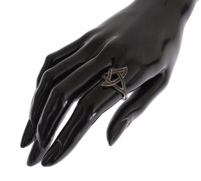 Nialaya Schwarz CZ Rhodium 925 Silber Damen Ring