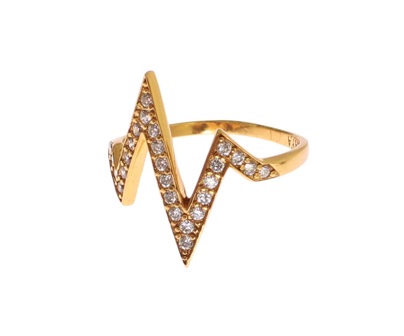 Nialaya Gold 925 Silber Frauen klar CZ 18K Ring