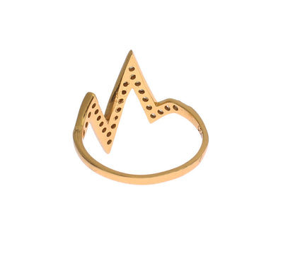 Nialaya Gold 925 Silber Frauen klar CZ 18K Ring