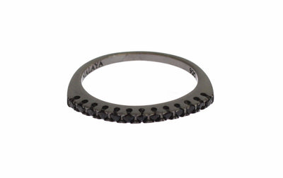 Nialaya Schwarz CZ Rhodium 925 Silber Damen Ring