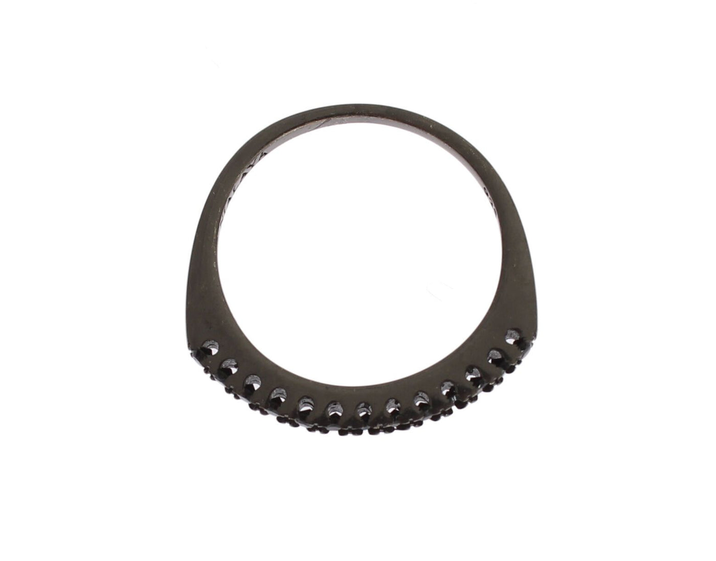 Nialaya Schwarz CZ Rhodium 925 Silber Damen Ring