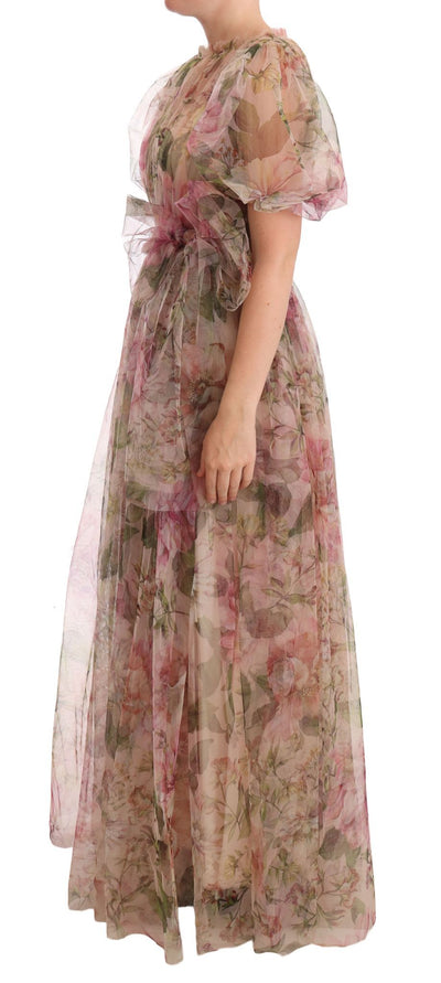 Dolce & Gabbana Langes Maxikleid mit Blumendruck in Multicolor