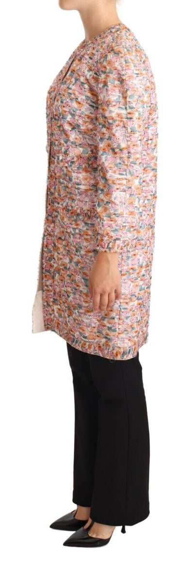 Dolce & Gabbana Multicolor Floral Print Seiden-Trenchcoat Jacke