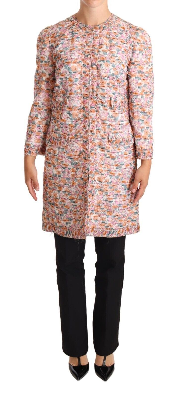 Dolce & Gabbana Multicolor Floral Print Seiden-Trenchcoat Jacke