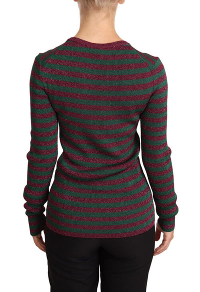 Dolce & Gabbana Mehrfarbig gestreifter Pullover mit Rundhalsausschnitt