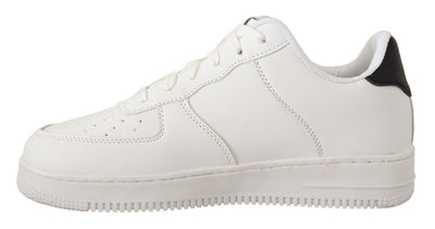 SIGNS Weißes Leder Perforiert Lace Up Sneakers Casual Männer Schuhe