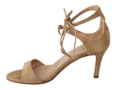 Maria Christina Beige Wildleder Riemchen Pumps Schuhe