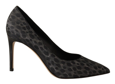 Sofia Schwarz Leopard Leder Stiletto High Heels Pumps Schuhe