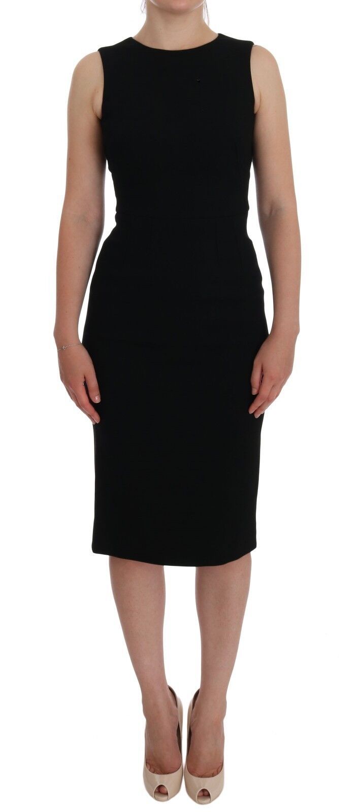 Dolce & Gabbana Schwarzes Stretch-Kristall-Etuikleid