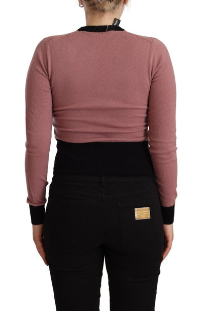 Dolce & Gabbana Rosa Kaschmirpullover mit Rundhalsausschnitt Sartoria Pullover