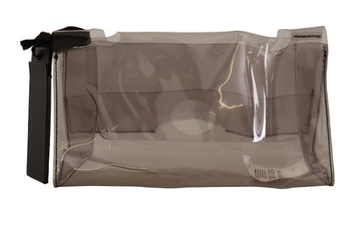 PINKO Schwarzer durchsichtiger Plastikbeutel Handtasche Clutch Bag