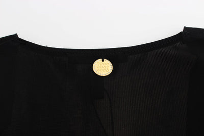 Roccobarocco Schwarzes verschönertes Jersey-Mini-Etuikleid