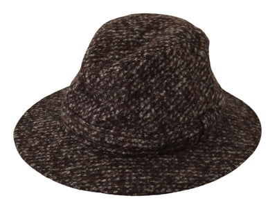 Dolce & Gabbana Grauer Melange-Mischgewebe-Tweed-Hut