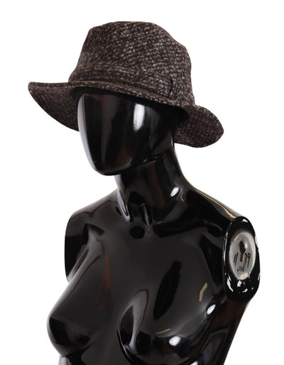 Dolce & Gabbana Grauer Melange-Mischgewebe-Tweed-Hut
