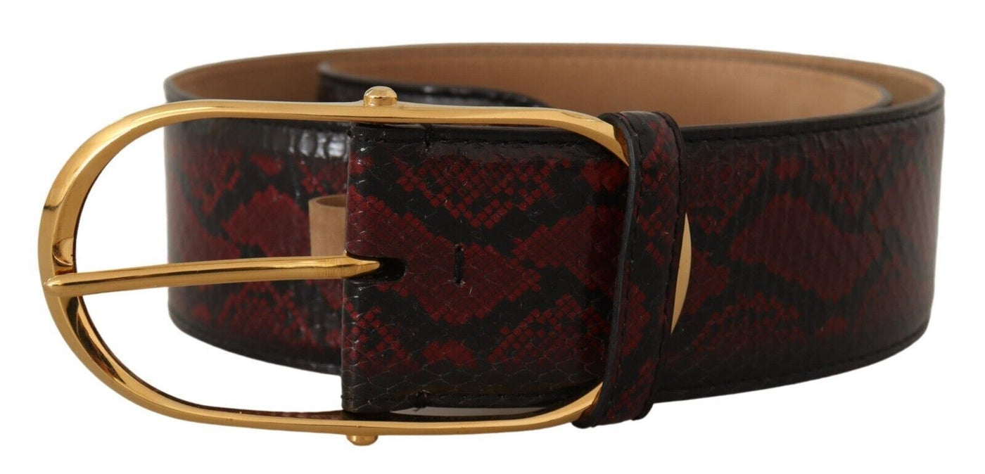Dolce & Gabbana Roter Exotenledergürtel mit ovaler Schnalle