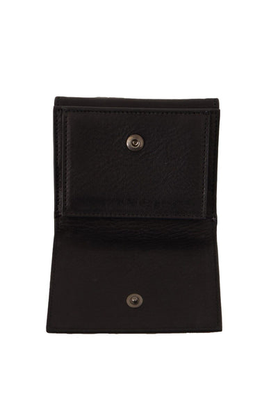 Dolce & Gabbana Schwarzes Leder Trifold Geldbörse Gürtel Multi Kit Wallet