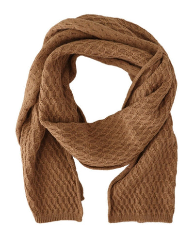 Dolce & Gabbana Dunkelbrauner Wickelschal gestricktes Camel-Tuch