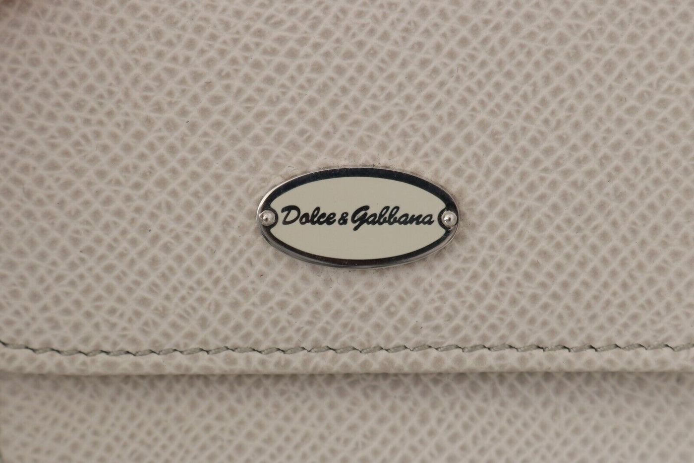 Dolce & Gabbana Weiß Dauphine Leder Halter Tasche Brieftasche Kondom Fall