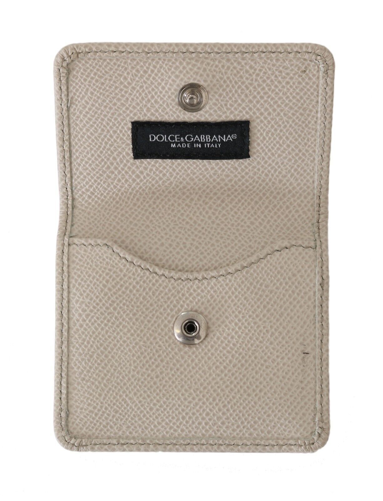 Dolce & Gabbana Weiß Dauphine Leder Halter Tasche Brieftasche Kondom Fall