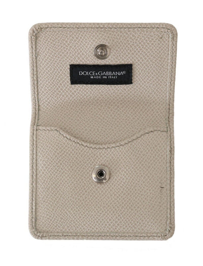 Dolce & Gabbana Weiß Dauphine Leder Halter Tasche Brieftasche Kondom Fall
