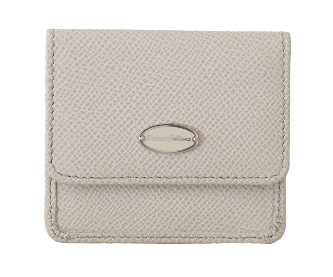 Dolce & Gabbana Weiß Dauphine Leder Halter Tasche Brieftasche Kondom Fall