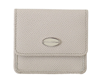Dolce & Gabbana Weiß Dauphine Leder Halter Tasche Brieftasche Kondom Fall
