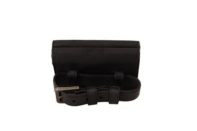 Dolce & Gabbana Schwarzes Leder Trifold Geldbörse Gürtelschlaufe Multi Kit Wallet