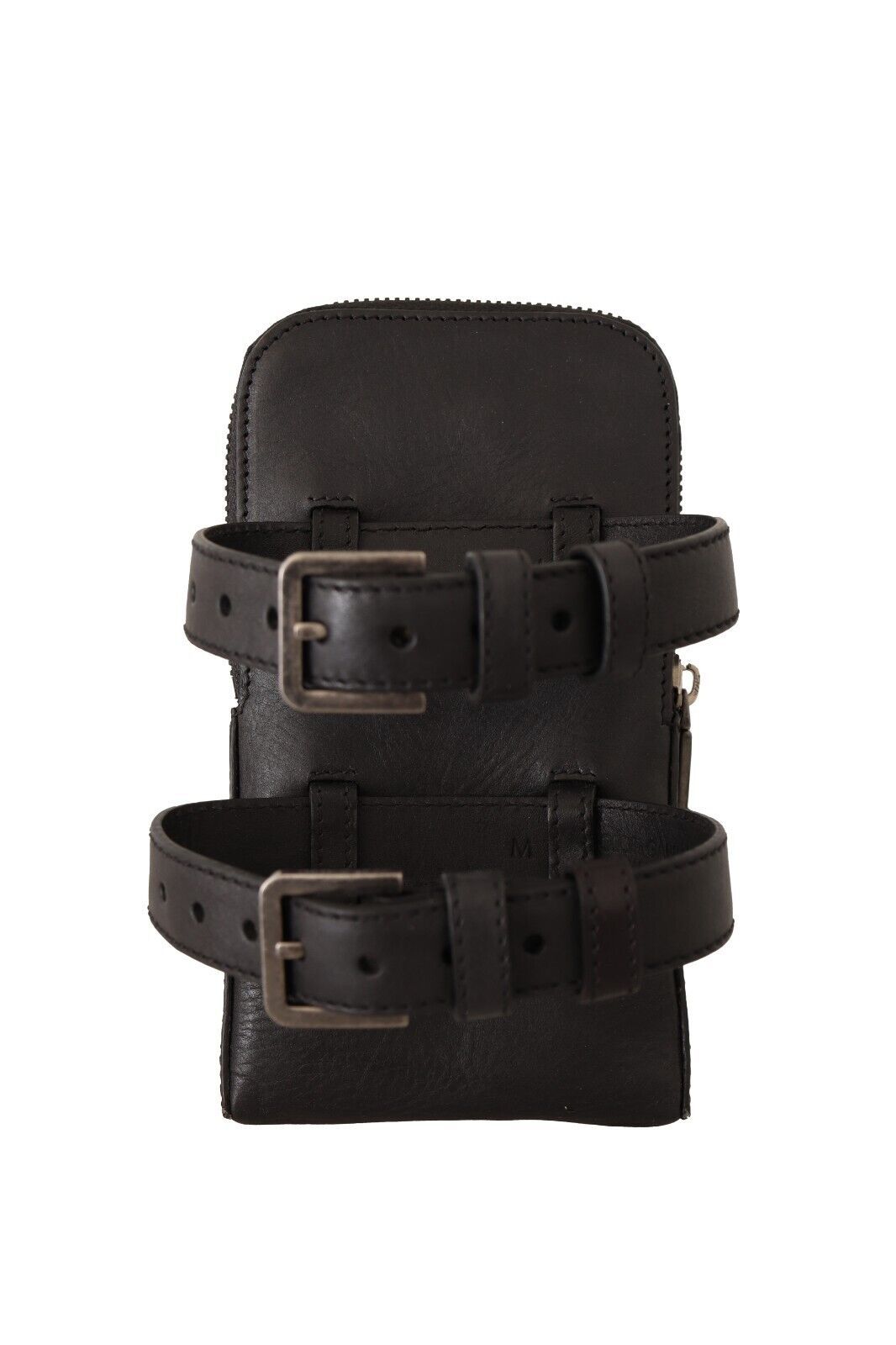Dolce & Gabbana Schwarzes Leder Portemonnaie Double Belt Strap Multi Kit Wallet
