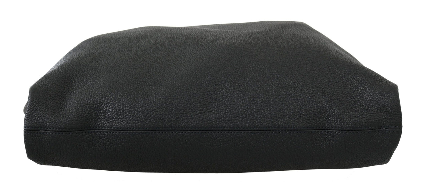 Dolce & Gabbana Schwarze Leder-Reise-Einkaufstasche für das Fitnessstudio #DGFAMILY Tote Bag
